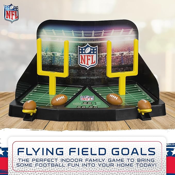 Franklin Sports Mini Football Field Goal Tabletop Game - Flying Field Goal Mini Football for Kids + Adults - Fun Indoor Sports Table Game for All Ages - Tabletop Toy