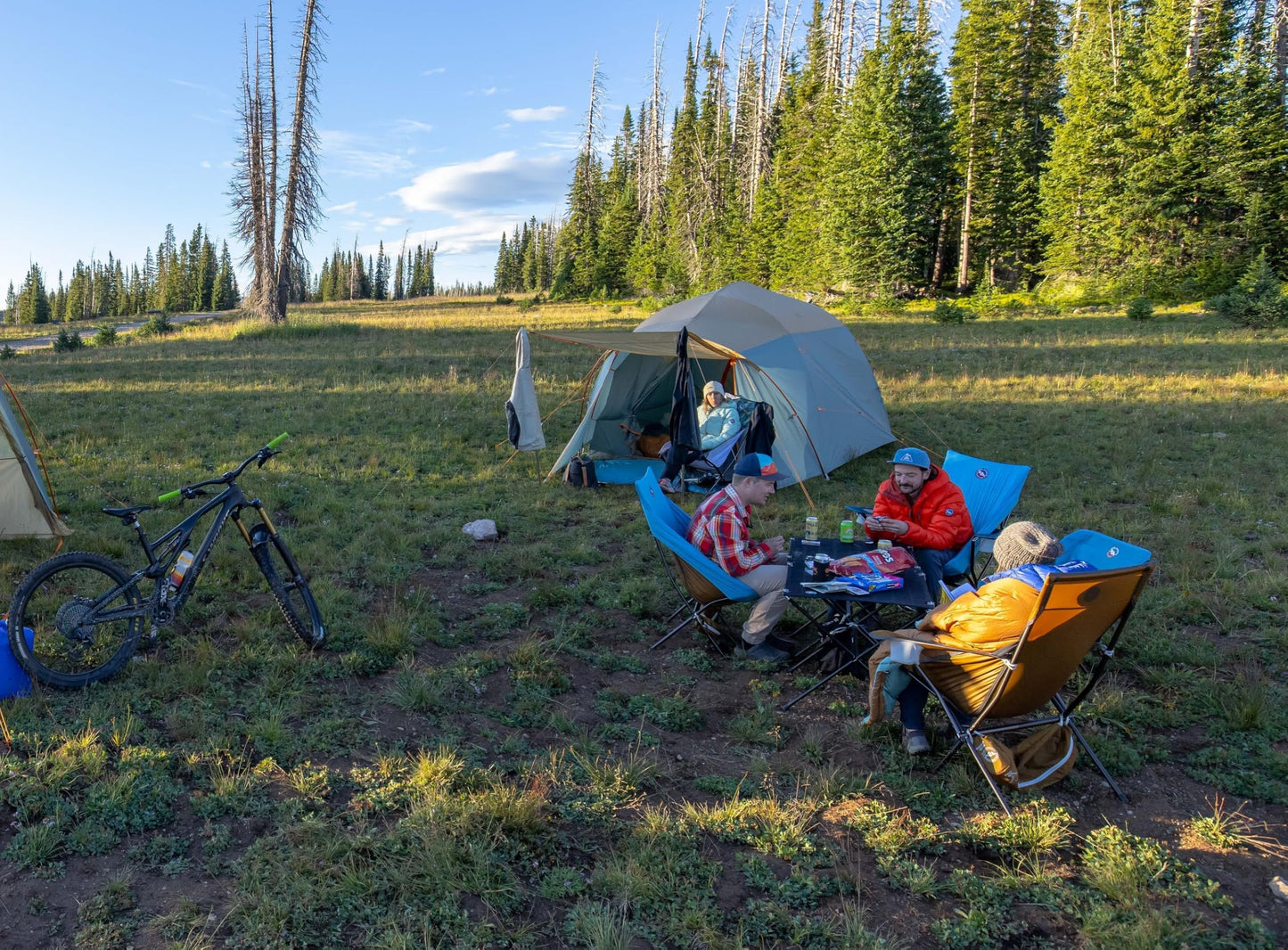Big Agnes Big Six Camp Chair - High & Wide Camping Chair with Aircraft Aluminum Frame, Brown Sugar