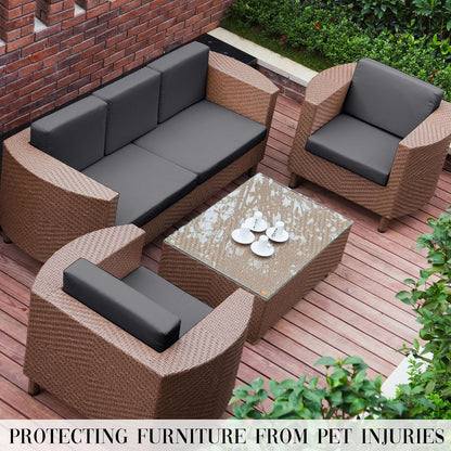 Skiennix Outdoor Cushion Covers - 12PCS Patio Furniture Slipcovers for Sofa & Sectional Chairs
