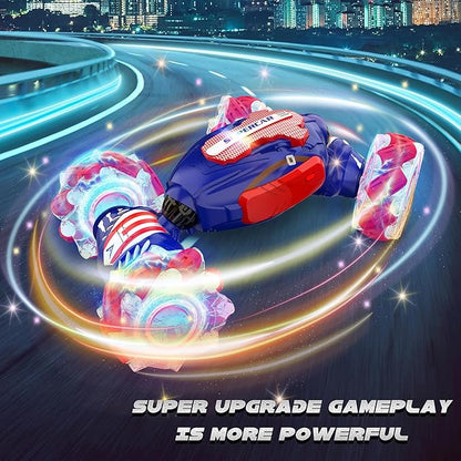 Remote Control Car Gesture Sensing RC Stunt Car 4 WD Transform Off Road for Rotating 2.4Ghz Hand Controlled Remote Control Twister Cars RC Cars for Kids Boys Girls Toy Gift Age 8 9 10 11 12 yr