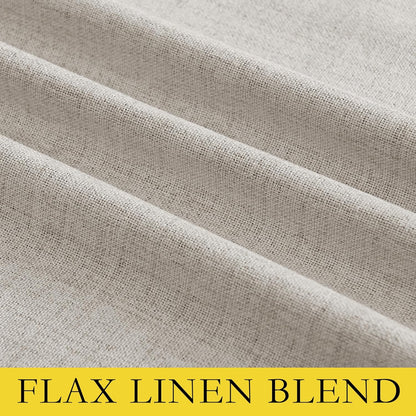 NICETOWN Vintage Open Linen Weave Flax Thermal Curtains - 100% Blackout, 63" Long, Set of 2 | Soundproof Drapes for Dining Room & Gym Room, 42" Wide Each