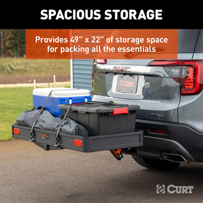 CURT 18415 ActiveLink 49" x 22" Aluminum Cargo Carrier, Fits 2" Receiver