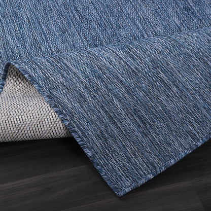 Beverly Rug Indoor Outdoor Rug 9x12, Washable Outside Carpet for Patio, Deck, Porch, Solid Modern Area Rug, Water Resistant, Azure Blue