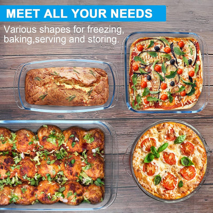 Pyrex 7-Piece Glass Bakeware Set - Versatile Baking Dishes with Lids | Oven & Fridge Safe