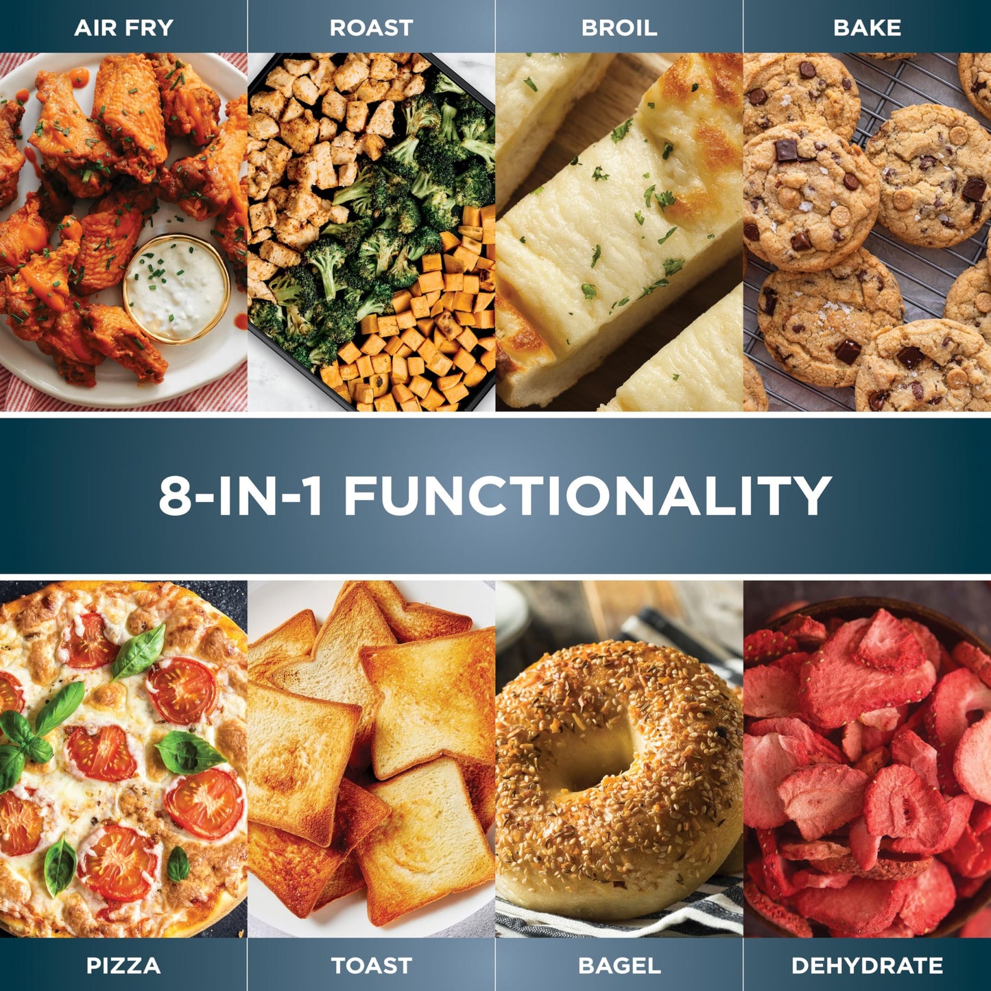 Ninja Flip Toaster Oven & Air Fryer, 8-in-1 Functionality, Flip Up for Storage Space, Large Capacity, Air Fry Basket, Wire Rack, Sheet Pan, Removable Crumb Tray, Stainless, 1800 Watts, SP151 (Renewed)
