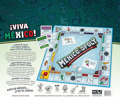 Late for The Sky Mexico-Opoly Spanish-Language Board Game – Family Strategy for 2-6 Players Ages 8+ Mexico Culture Theme with Paper Money Tokens Ranchos &amp Pueblos