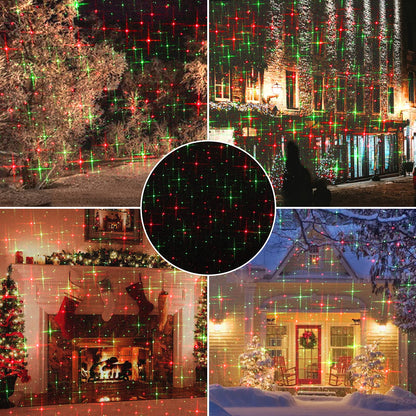Minetom Christmas Projector Laser Lights, Red and Green, 3 Modes, Waterproof, 1 Pack, Model CXF-B100RG-A, Black
