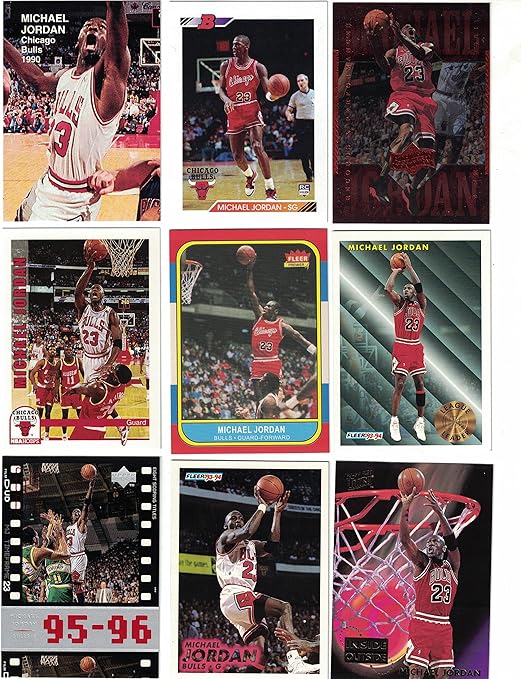 Michael Jordan Basketball Cards/Lot of (12) Different Basketball Cards Featuring Michael Jordan! Includes a Michael Jordan 1986-87 Fleer Rookie Reprint Card!