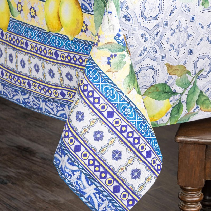 Maison d' Hermine Table Cloth Rectangle Table 100% Cotton 60 x 120 Inches Tablecloth Reusable Decorative for Dining Kitchen Room Farmhouse Home Gifts for Mothers Day Spring Summer - Citrus