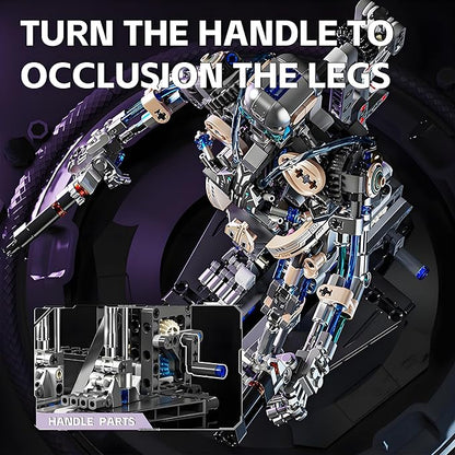 Mechanical Skeleton Robot Building Block Toy 692+Pieces Twistable Body and Poseable Design Creative STEM Toy for Kids and Adults