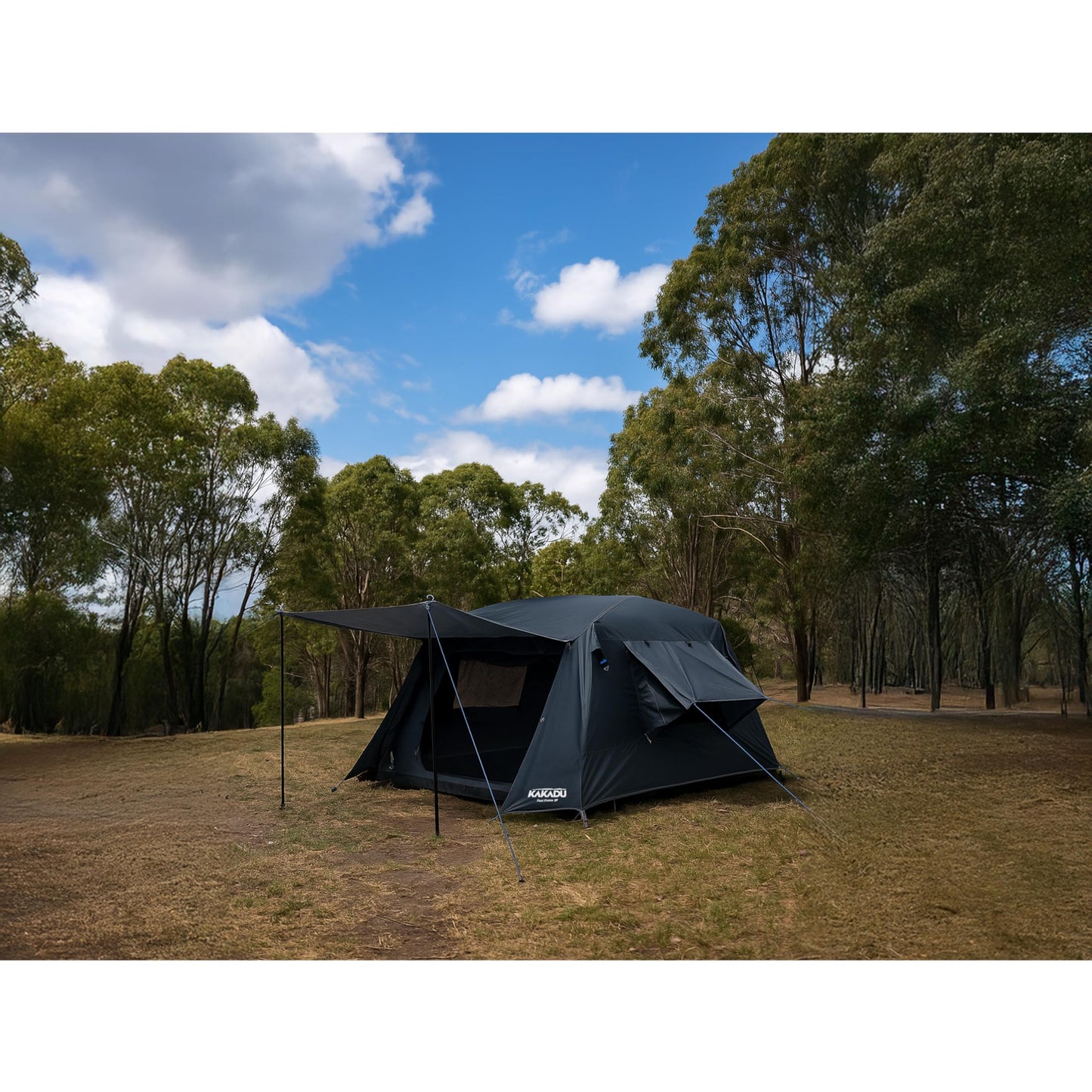 Kakadu Fast Frame Tent 3P, 3 Person Camping Tent, 1-Minute Setup, Fast Frame Twin Hub Design w/Pre-Attached Poles, Stargazing-Ready, Weatherproof, w/Awning Poles, and Carry Bag