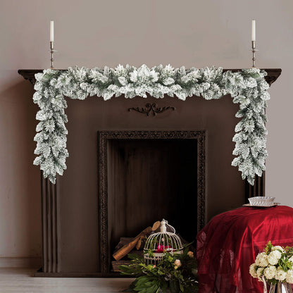 Puleo International 9' Flocked Spruce Garland with 160 Tips