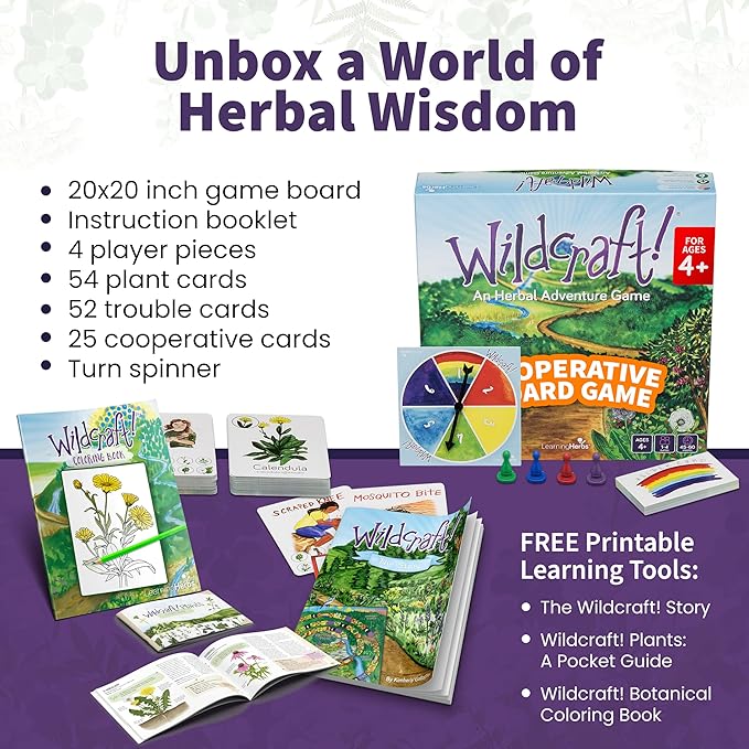 Wildcraft! Board Game – Cooperative Educational Board Game for Kids 4–6 &amp Families – Nature &amp Herb Learning Game – Family Board Games for Kids – Herbal Adventure Cooperative Game