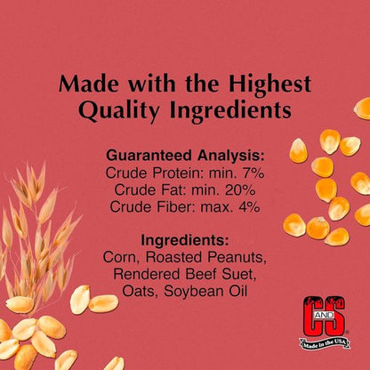C&S Wild Bird Peanut Suet Nuggets - Mega Box, 8 Pounds for Healthy Wild Birds