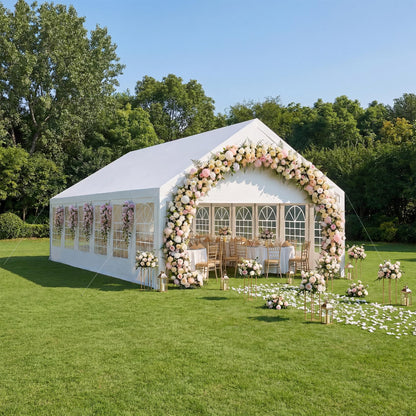 SAILARY Party Tent 20x40Ft Outdoor Canopy Gazebo Heavy Duty Large Event Shelter Carport White for Wedding Parties BBQ