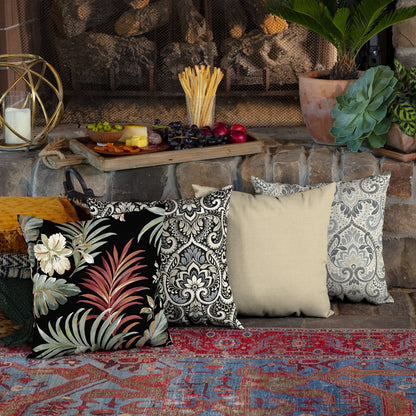 Arden Outdoor Toss Pillow, 2 Pack, 16 x 16, Rain-Proof, Fade Resistant Pistachio Botanical