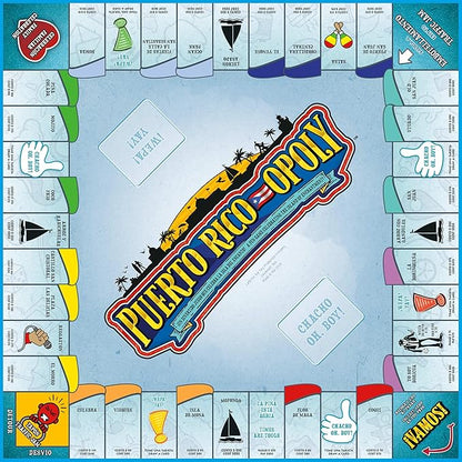 Late for The Sky Puerto RICO-OPOLY Bilingual Board Game Puerto Rican Culture for Ages 8+ 2–6 Players Collectible Tokens Property Trading Fun