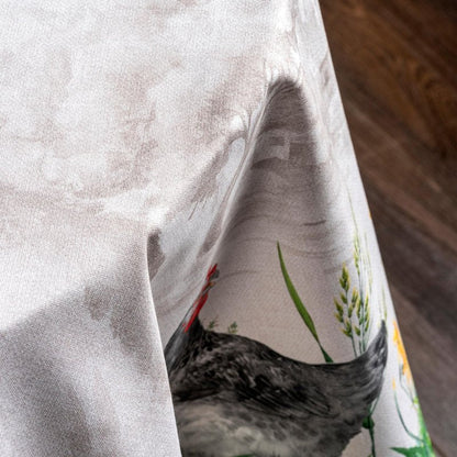 Maison d' Hermine Table Cloth Round Table 100% Cotton 69 Round Inches Tablecloth Reusable Decorative for Dining Kitchen Room Farmhouse Home Gifts for Mothers Day Spring Summer - Basse Cour