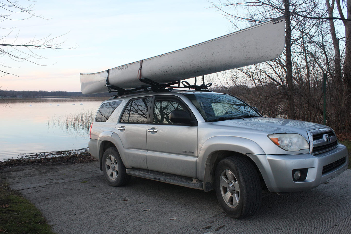 Suspenz Kayak Roof Rack with Tie Down Straps, EZ Roller V-Rack Car Top Carrier Mount for Kayak Canoe SUP (44-0166)