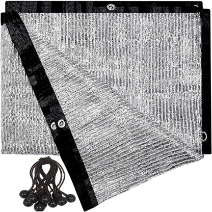70% Aluminum Shade Cloth for Garden 20 FT x 20 FT, Durable Mesh Silver Tarps with Grommets and Ball Bungee,Reflective Sun Shade Net Cover for Pet Shade, RV & Car Shades, Patio, Pergola, Plants, Pools