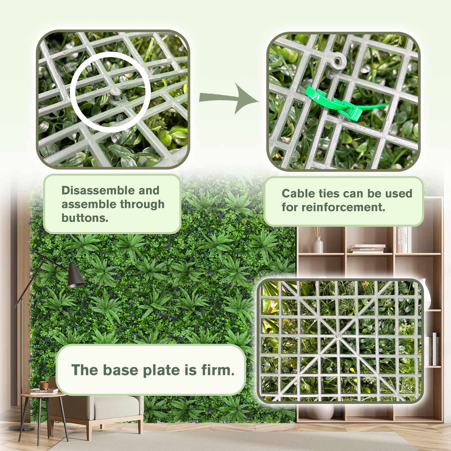 DOPGIB Greenery Grass Wall Boxwood Plant Panels: 20"x20"(16P) with UV Resistant Leaves Artificial Ivy Privacy Hedge Fence Screen for Backdrop,Garden and Indoor Outdoor Plant Wall&Fence Covering