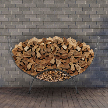 UniFlame, W-1859, Contemporary Black Firewood Log Rack