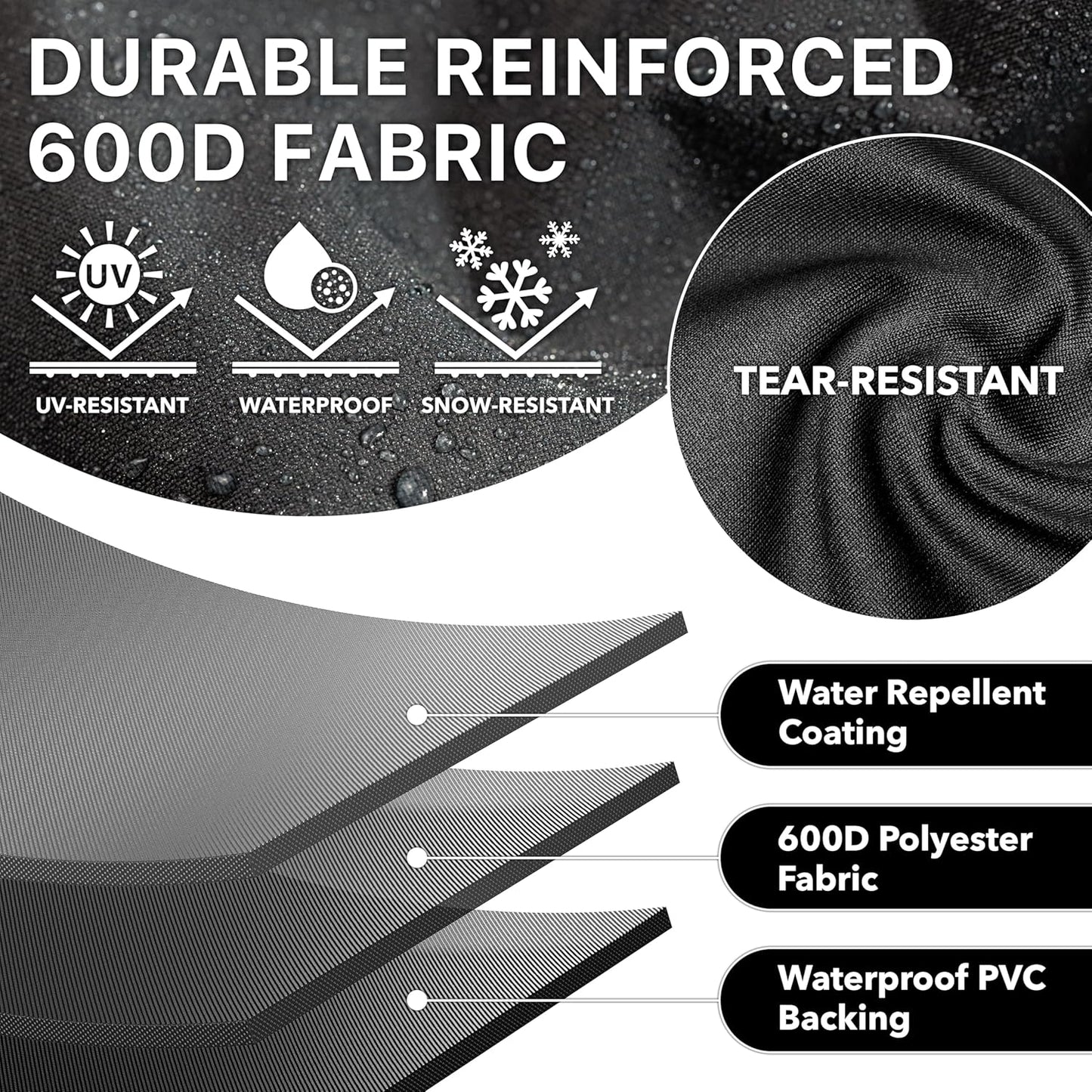 Simple Houseware 32-Inch Heavy-Duty BBQ Gas Grill Cover - Waterproof & Weather-Resistant 600D Polyester