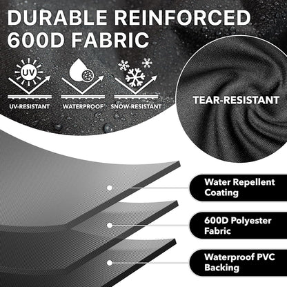 Simple Houseware 32-Inch Heavy-Duty BBQ Gas Grill Cover - Waterproof & Weather-Resistant 600D Polyester