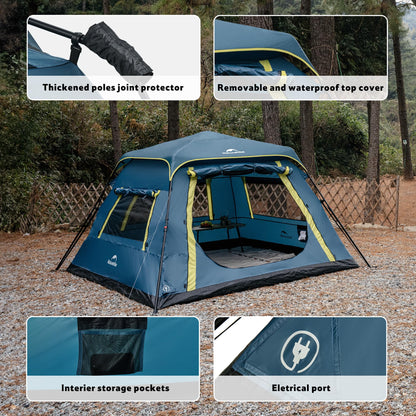 Naturehike Cape Lite 4-6 Person Camping Tent, Easy Setup in Seconds Instant Cabin Tents for Family Camping & Hiking