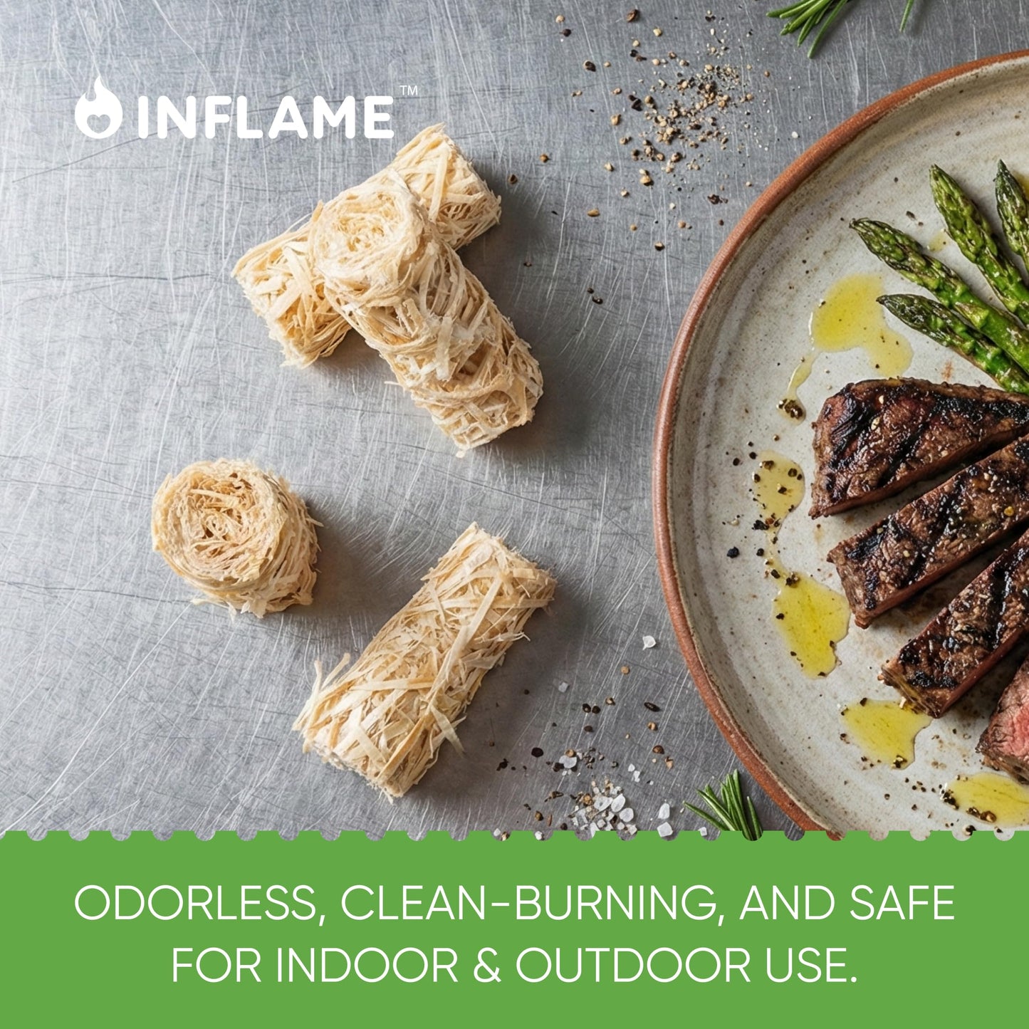 Inflame Fire Starters 800 pcs - Fire Starters for Campfires, Charcoal, Grill, BBQ, Fireplace, Chimney, Woodstove - Waterproof, Weather-Resistant - Natural Wood Starters