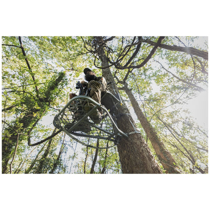 Hawk Rival Lite Hang-On Portable Aluminum Big Game Hunting Tree Stand with 29" x 20.5" Adjustable Platform
