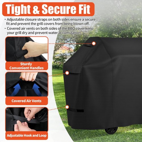 iCOVER BBQ Grill Cover - 70 Inch Heavy Duty Waterproof & UV-Resistant | Fits Weber, Char-Broil, Nexgrill
