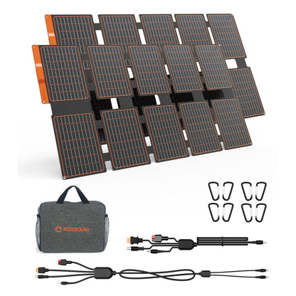 FlexSolar 2 PCS 100W Portable Solar Panels Chargers with PD3.0 USB-C,QC3.0 USB-A and DC Outputs Foldable IP67 Waterproof Power Emergency Camping