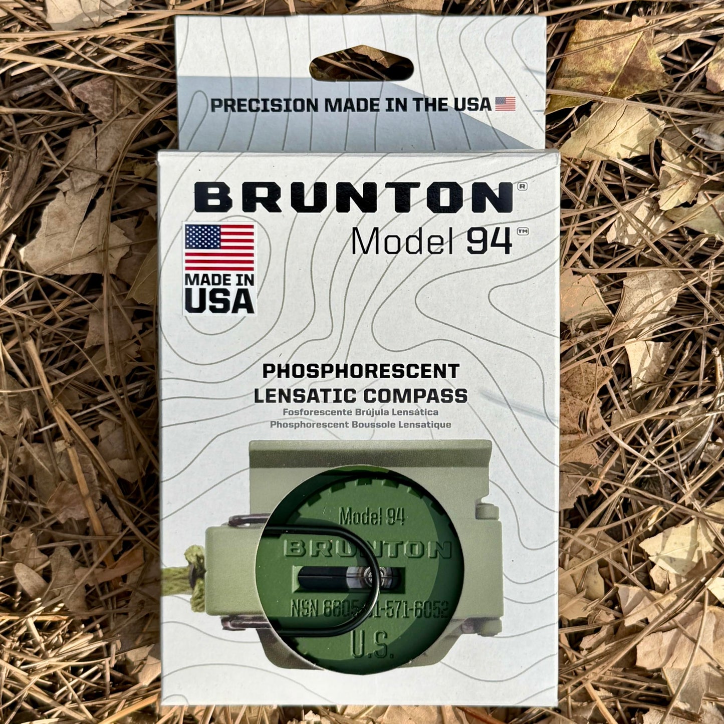 Brunton Model 94 Advanced Lensatic Compass, Military Grade, Phosphorescent, Aluminum Body, Made in USA