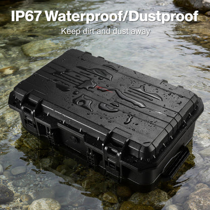 STARTRC VCR Rolling Camera Case 22.7" Waterproof Travel Drone Photo Kit Hard Case with Padded Dividers and Wheels Dustproof/Impact Resistant,Allowed on Board 22.7” x13.8” x 8.07” Black