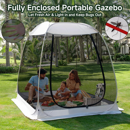 LEEDOR® Pop Up Screen House, 2-3 Person Outdoor Screen Tent, Camping Screen Room with Carry Bag, Screen Gazebo with Mosquito Netting, Instant UV Resistant Sun Shelter for Garden, Patio, Backyard 6'x6'