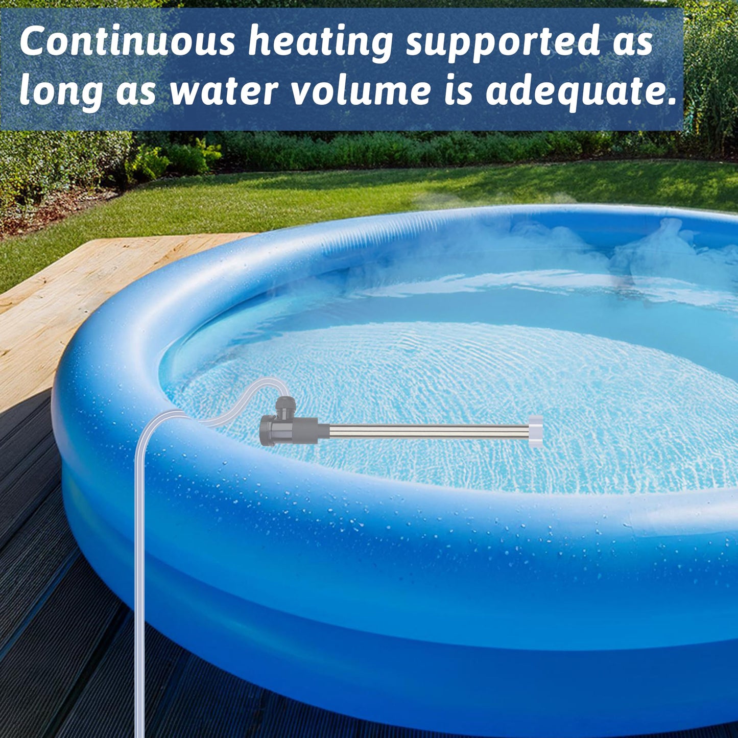 XCLBTFDC 1500W Submersible Water Heater Portable Electric Pool and Hot Tub Immersion Water Heater with Temp Control, WiFi Timer for Bathtub, Spa, Swimming pool, above ground pool and Inflatable Pool