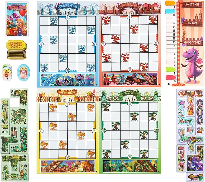 My First Theme Park Board Game for Kids Ages 5+- Build an Amusement Park with Cute Rides &amp Games - Fun Family Tile-Placement Strategy Game - Easy to Learn - Educational Gift for Boys &amp Girls