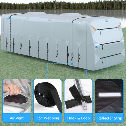 SELIMON 300D Top Class A RV Cover with Waterproof PU Coating Rip-Resistent & Anti-UV Winter Camper Cover Fits 40.1' to 43' Motorhome