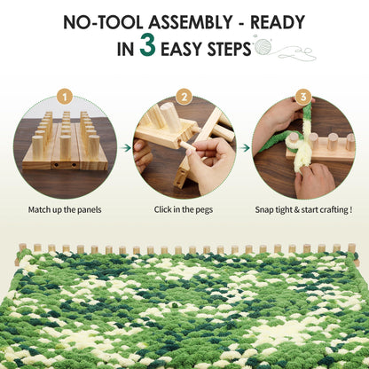 Zlshmoee 64 Inch Chunky Blanket Loom for DIY Throw Blankets, Adjustable Hand Weaving Frame for Teens & Adults, No Needles Required, Beginner Friendly Craft Tool for Hand Knitting Yarn Chunky Projects