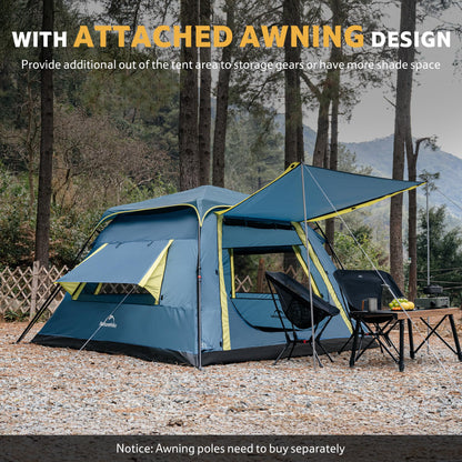 Naturehike Cape Lite 4-6 Person Camping Tent, Easy Setup in Seconds Instant Cabin Tents for Family Camping & Hiking