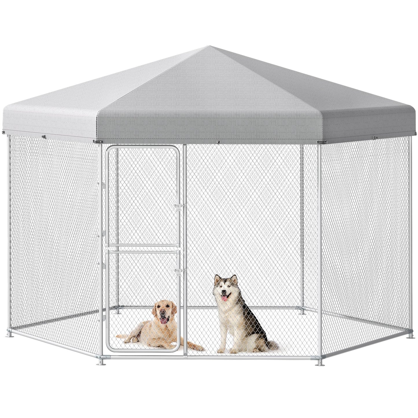 YITAHOME Extra Large Outdoor Dog Kennel for Yard, 13.1×11.2×7.6FT Heavy Duty Pet Pens House Dog Run Enclosure w UV-Resistant Waterproof Roof Cover & Lock, Playpen Fence Outdoor for Medium Large Dogs