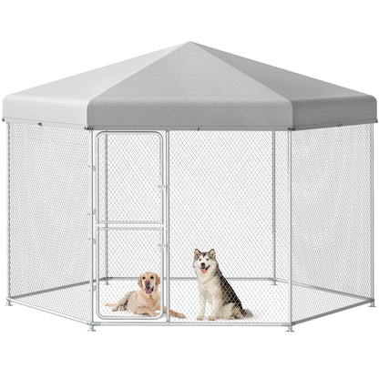 YITAHOME Extra Large Outdoor Dog Kennel for Yard, 13.1×11.2×7.6FT Heavy Duty Pet Pens House Dog Run Enclosure w UV-Resistant Waterproof Roof Cover & Lock, Playpen Fence Outdoor for Medium Large Dogs