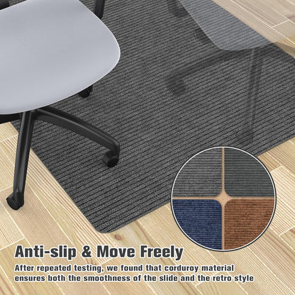 Placoot Desk Chair Mat for Hardwood Floor & Tile 55"x35" Office Chair Mat for Rolling Chairs Large Anti-Slip-Recyclable Material Computer Chair Rug for Office/Home