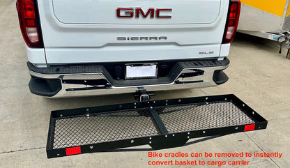 MaxxHaul 50641 60 inch x 20 inch 500 lb. Capacity 2 in 1 Hitch Mount Cargo Carrier Rack and 2 Bike Rack for 2 inch Receiver