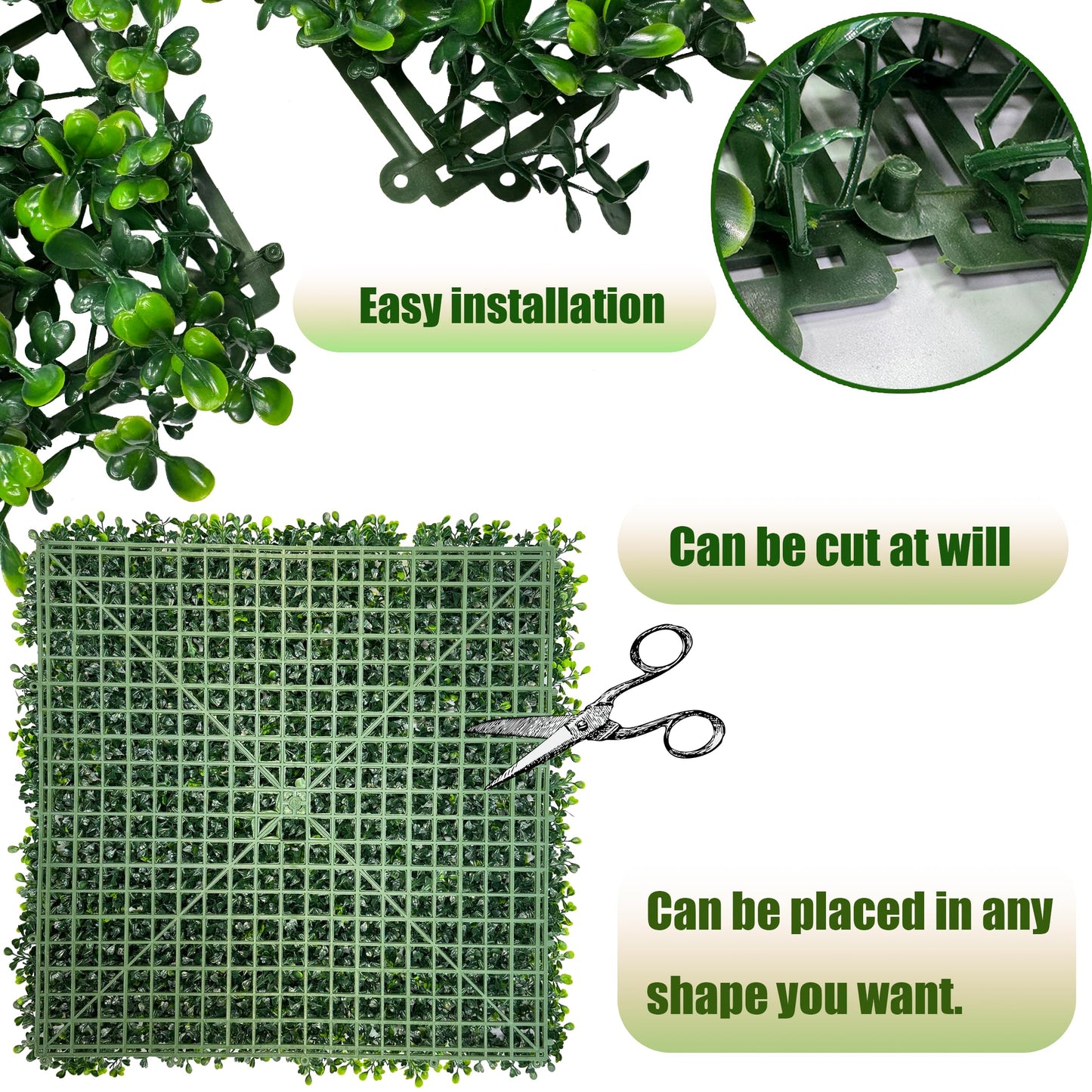 DOPGIB Artificial Ivy Privacy Fence Screen,128"x 48" (43 SQFT) UV-Anti Faux Boxwood Roll Grass Wall Panels for Patio Balcony Privacy, Garden, Backyard Greenery Wall Backdrop Decor