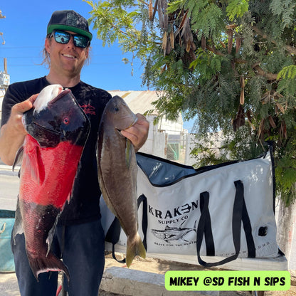 KRAKEN SUPPLY CO 48'' Fish Kill Bag Game Bag Leak Proof Insulated for Offshore Inshore Fishing Designed in USA (48X24)