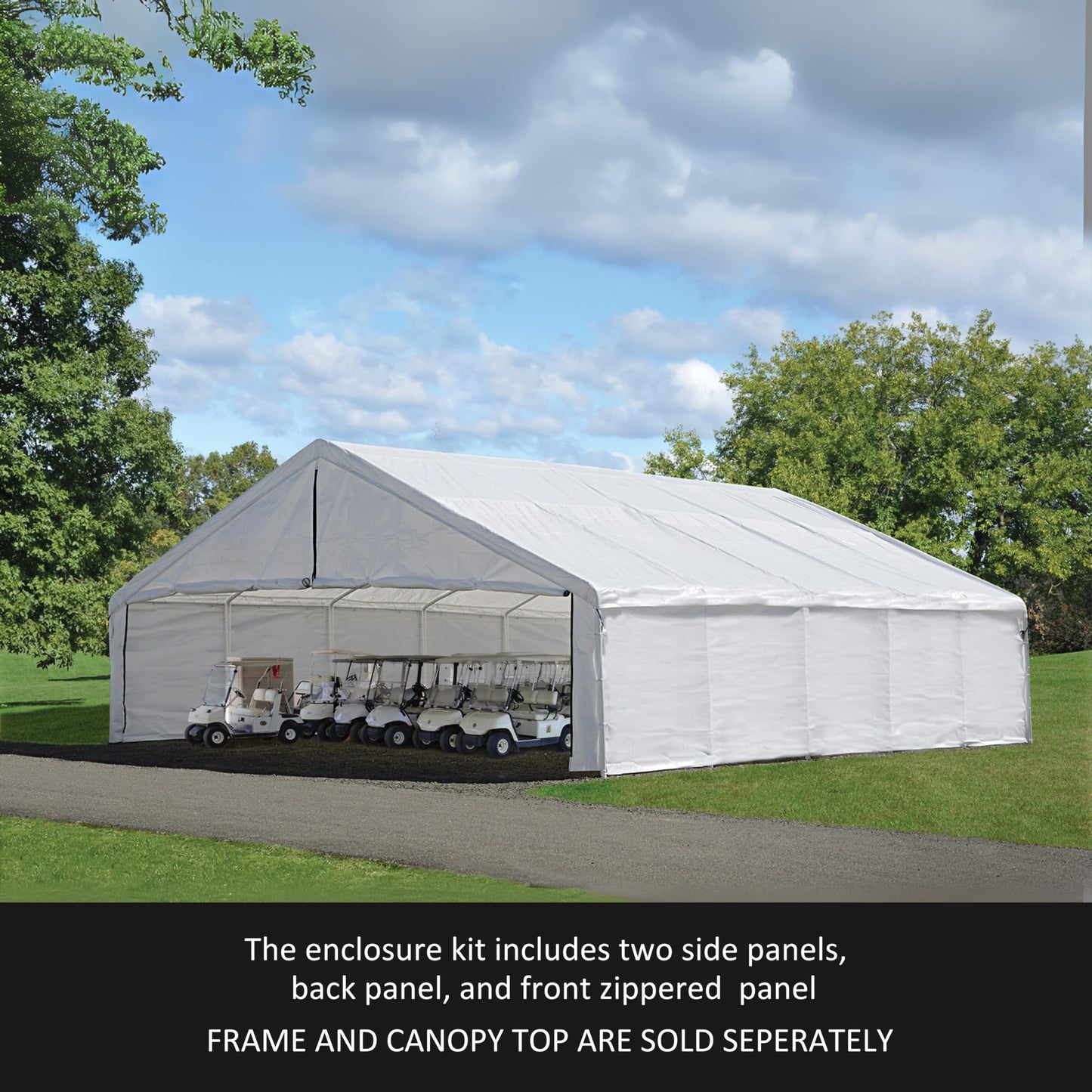 ShelterLogic UltraMax Canopy Enclosure Kit, White, 30 x 50 ft. (Frame and Canopy Sold Separately)