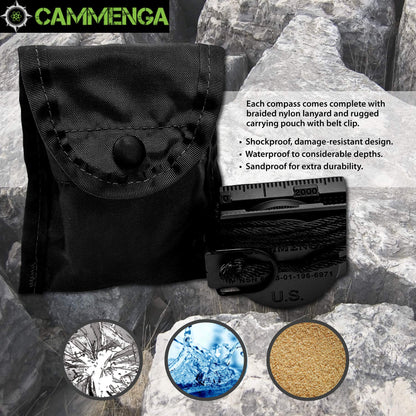 Cammenga Lensatic Tritium Compass, Official USA Military Compass - Accurate and Ultralight Tactical Compasses for Orienteering Backpacking Hunting Hiking Boating - Black