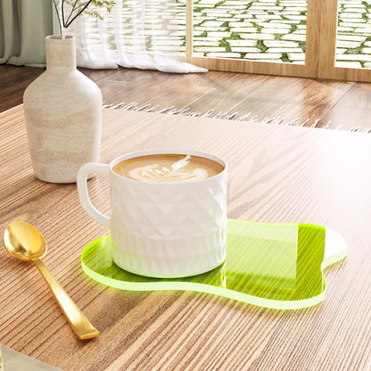 Leadiy Acrylic Coaster for Desk, Clear Bar Drink Coaster, Clear Cloud Shape Coffee Cup Coaster, Perfect for Tabletop Protection and Accessories Display.